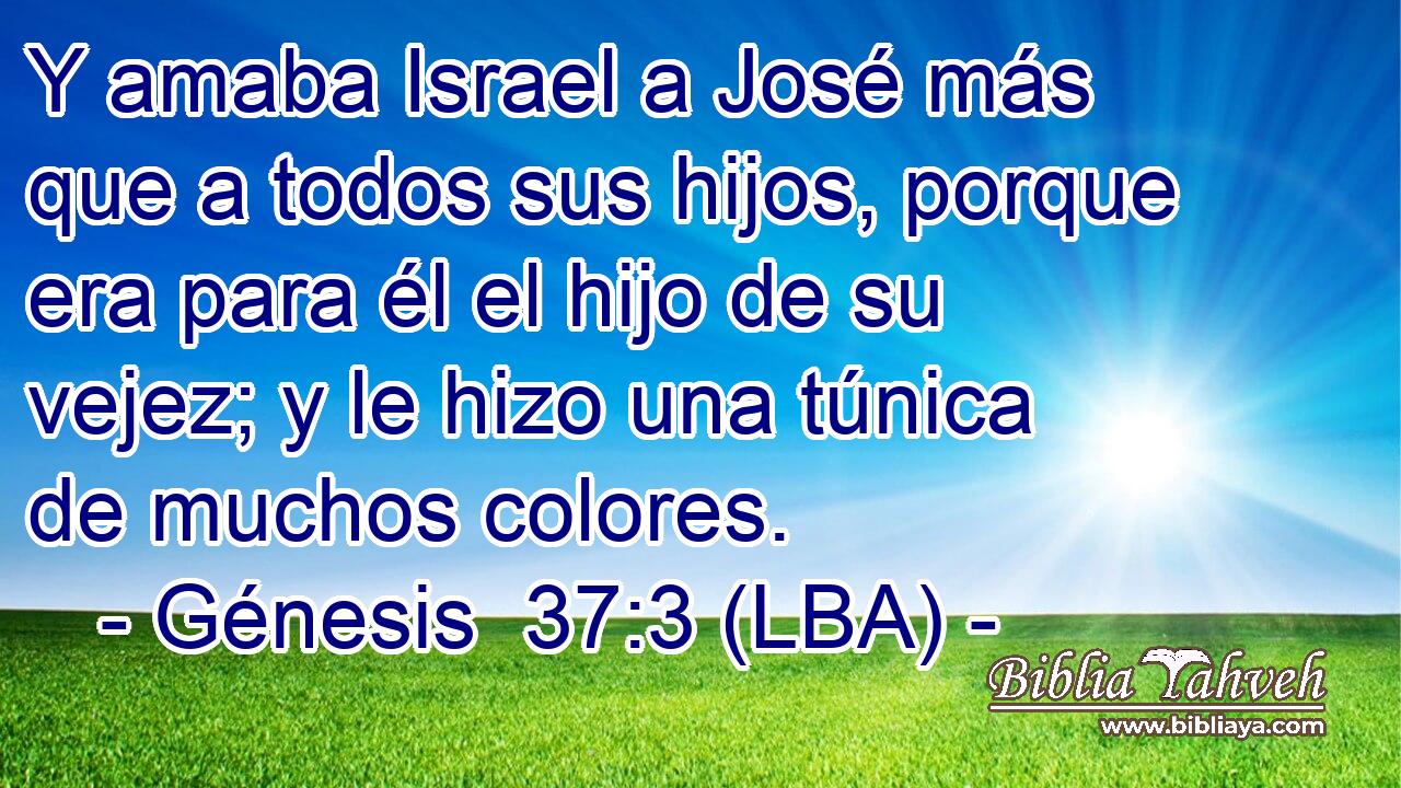 Y amaba Israel a José más que a todos sus hijos, porque era para él el hijo de su vejez; y le hizo una túnica de muchos colores.