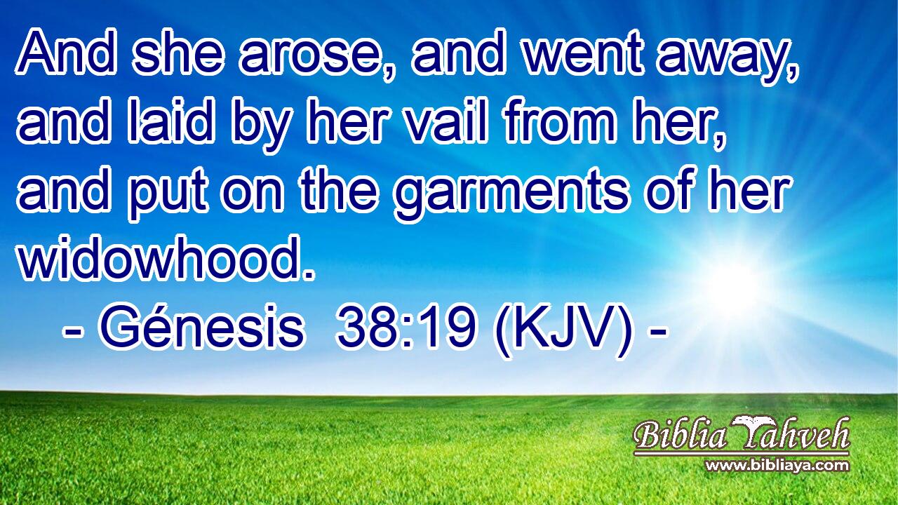 And she arose, and went away, and laid by her vail from her, and put on the garments of her widowhood.
