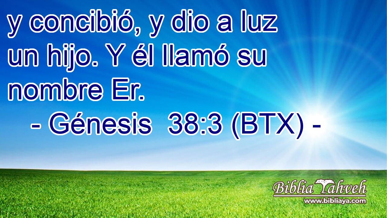 y concibió, y dio a luz un hijo. Y él llamó su nombre Er.