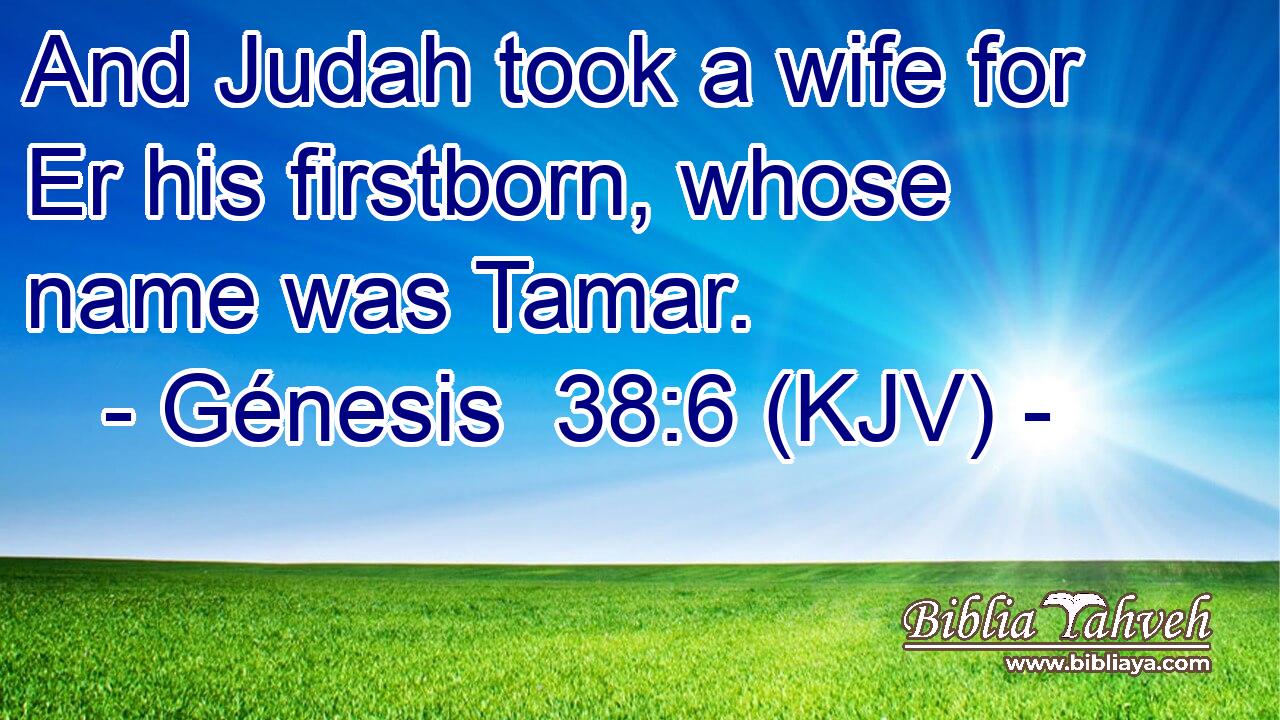 And Judah took a wife for Er his firstborn, whose name was Tamar.