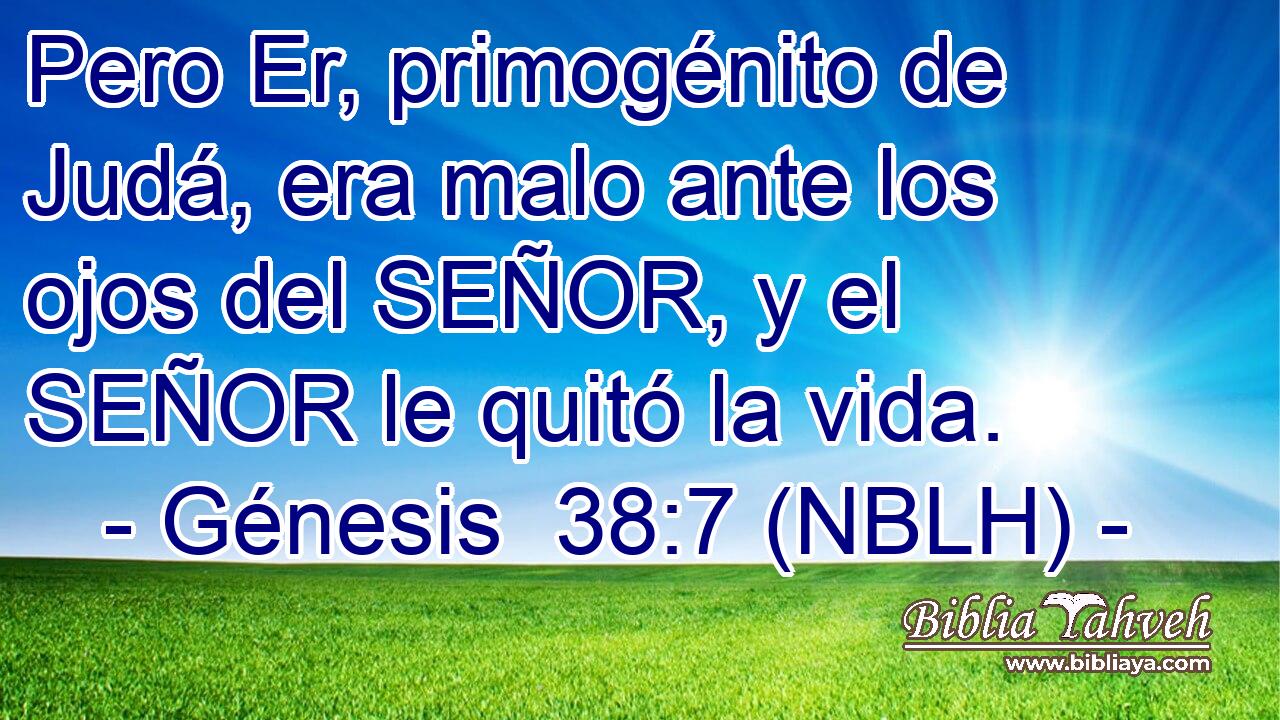  Pero Er, primogénito de Judá, era malo ante los ojos del SEÑOR, y el SEÑOR le quitó la vida. 