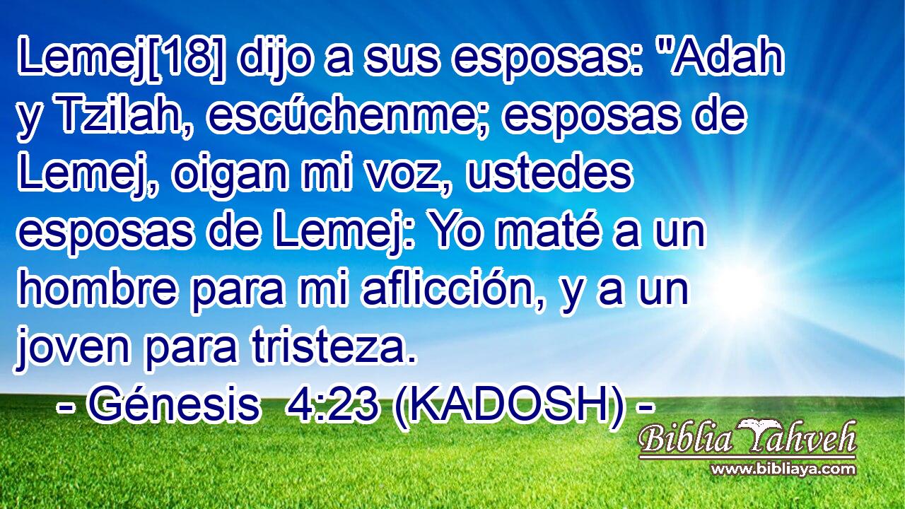  Lemej[18] dijo a sus esposas: 