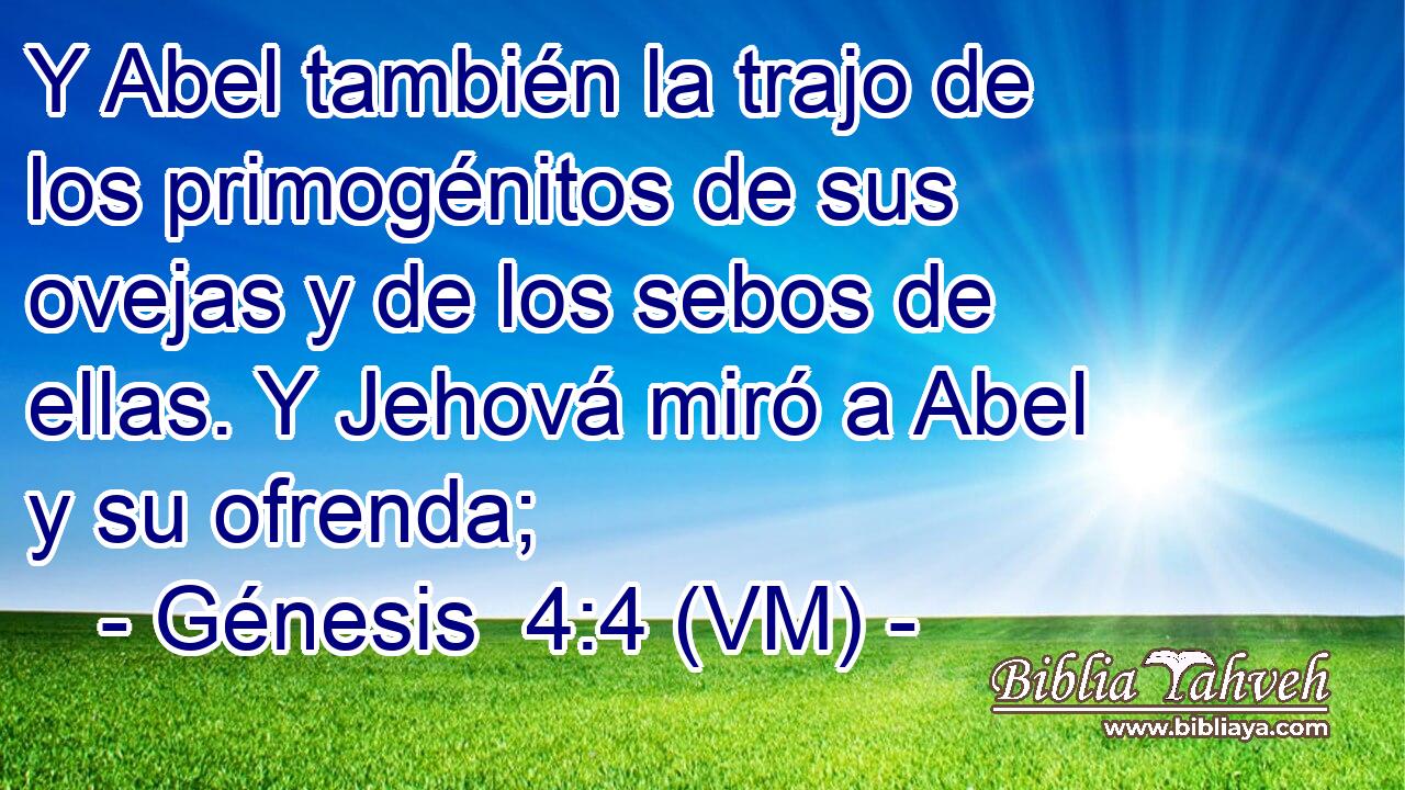  Y Abel también la trajo de los primogénitos de sus ovejas y de los sebos de ellas. Y Jehová miró a Abel y su ofrenda; 