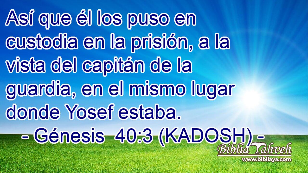 Así que él los puso en custodia en la prisión, a la vista del capitán de la guardia, en el mismo lugar donde Yosef estaba. 