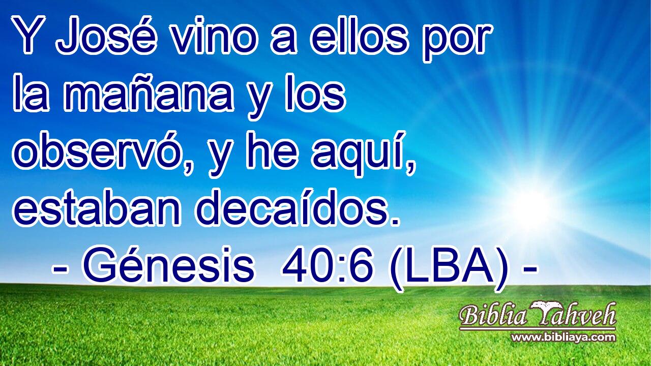 Y José vino a ellos por la mañana y los observó, y he aquí, estaban decaídos.