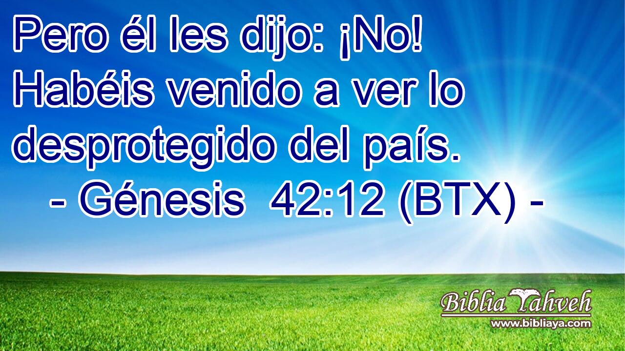 Pero él les dijo: ¡No! Habéis venido a ver lo desprotegido del país.
