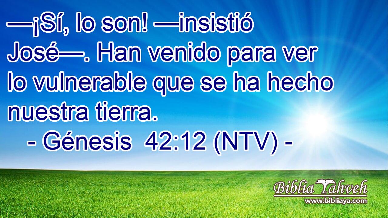 —¡Sí, lo son! —insistió José—. Han venido para ver lo vulnerable que se ha hecho nuestra tierra.