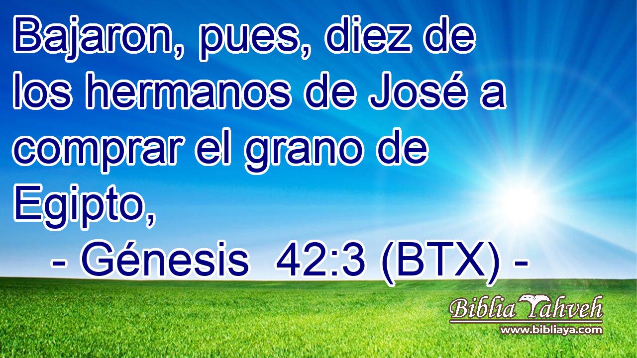 Bajaron, pues, diez de los hermanos de José a comprar el grano de Egipto,