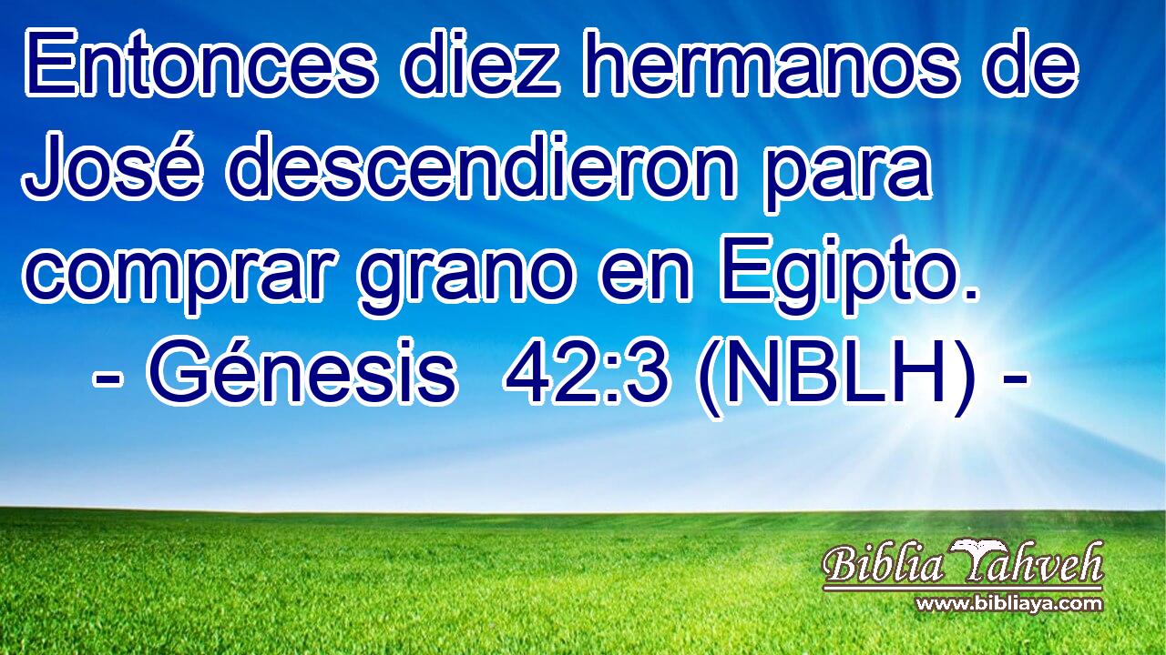  Entonces diez hermanos de José descendieron para comprar grano en Egipto. 