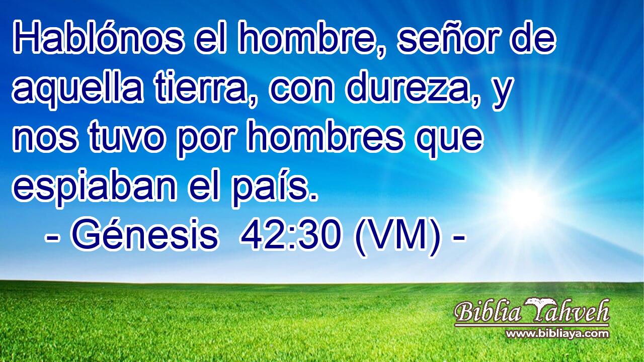  Hablónos el hombre, señor de aquella tierra, con dureza, y nos tuvo por hombres que espiaban el país. 