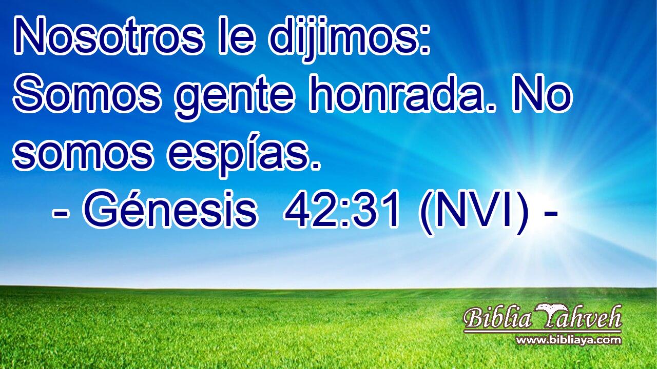  Nosotros le dijimos: Somos gente honrada. No somos espías. 
