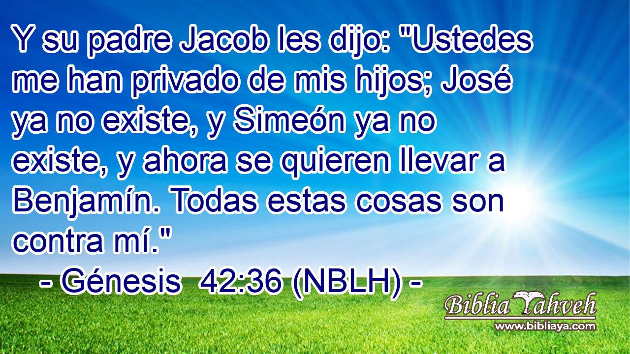 Y su padre Jacob les dijo: 