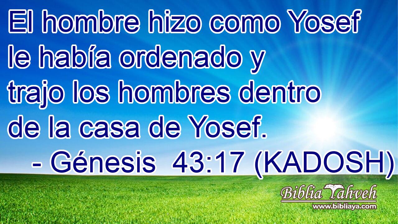  El hombre hizo como Yosef le había ordenado y trajo los hombres dentro de la casa de Yosef. 