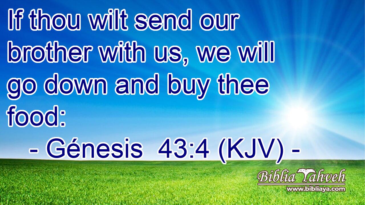 If thou wilt send our brother with us, we will go down and buy thee food: