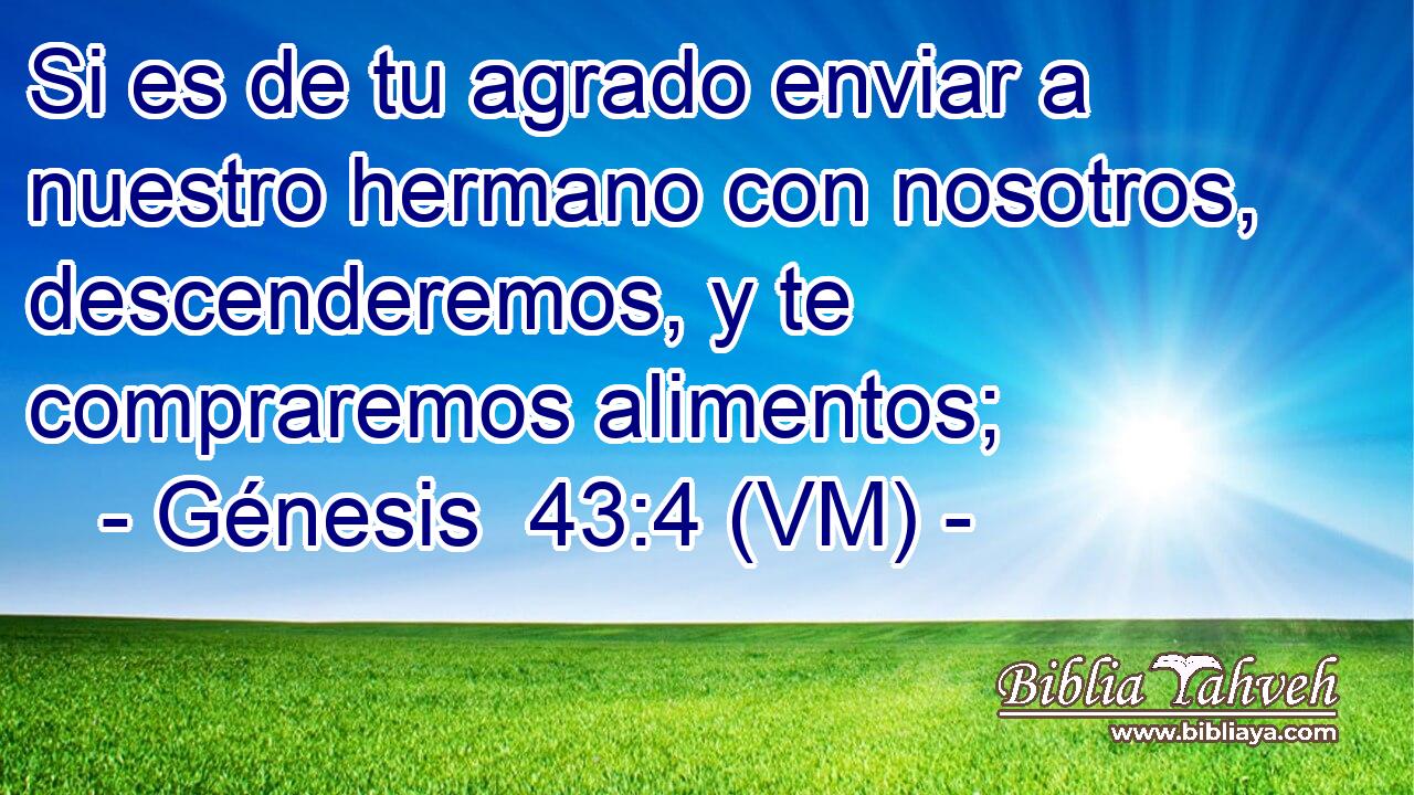  Si es de tu agrado enviar a nuestro hermano con nosotros, descenderemos, y te compraremos alimentos; 