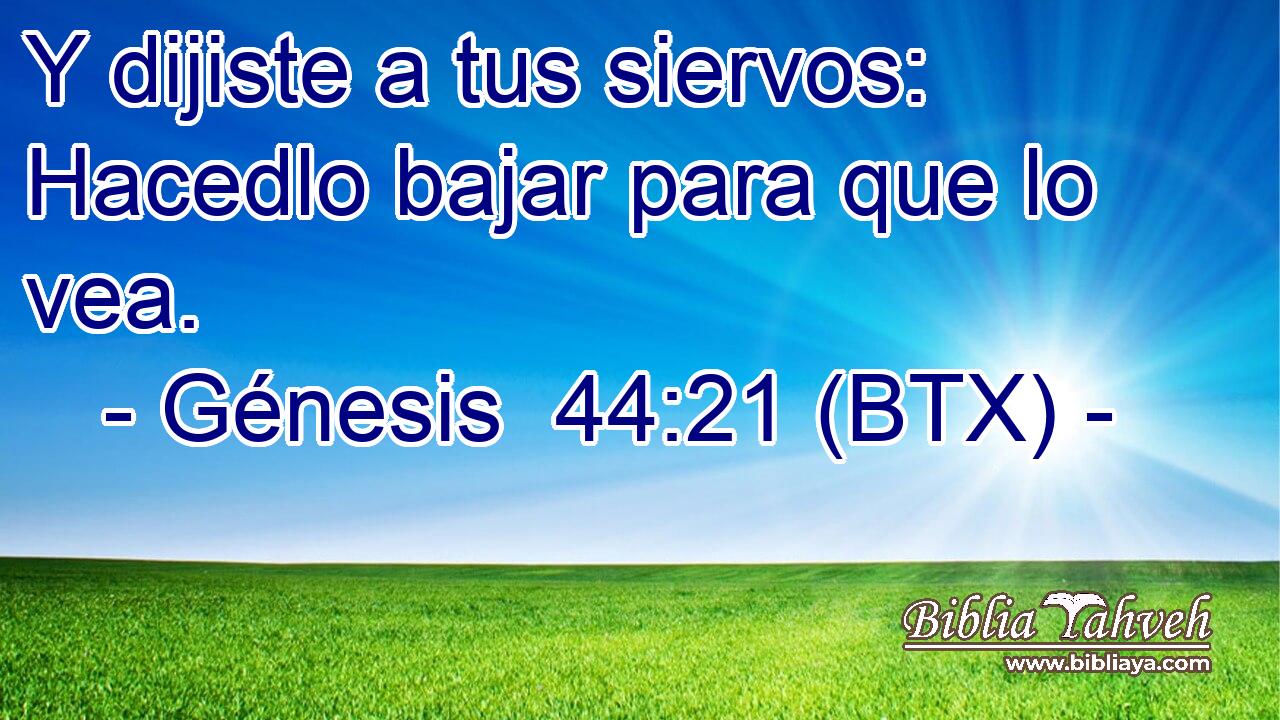 Y dijiste a tus siervos: Hacedlo bajar para que lo vea.