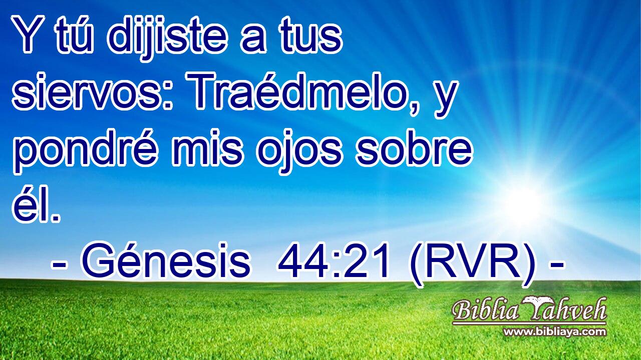 Y tú dijiste a tus siervos: Traédmelo, y pondré mis ojos sobre él.