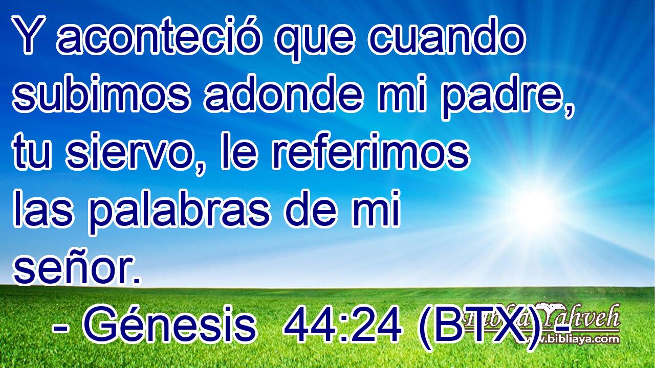 Y aconteció que cuando subimos adonde mi padre, tu siervo, le referimos las palabras de mi señor.