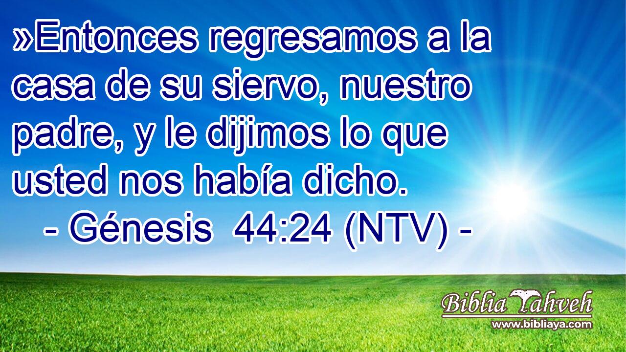 »Entonces regresamos a la casa de su siervo, nuestro padre, y le dijimos lo que usted nos había dicho.