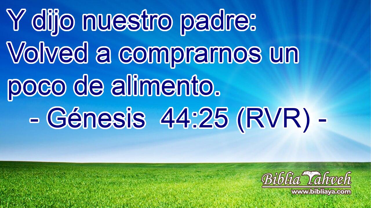 Y dijo nuestro padre: Volved a comprarnos un poco de alimento.