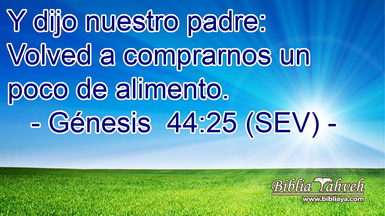 Y dijo nuestro padre: Volved a comprarnos un poco de alimento.
