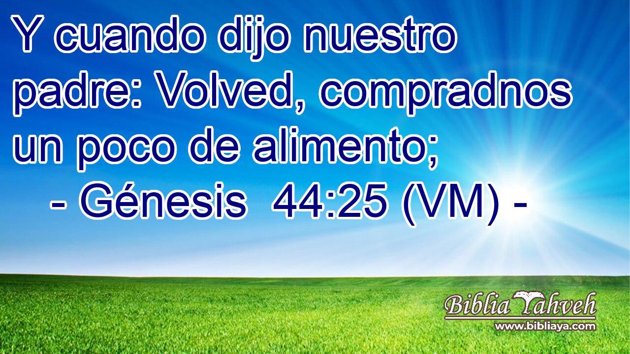  Y cuando dijo nuestro padre: Volved, compradnos un poco de alimento; 