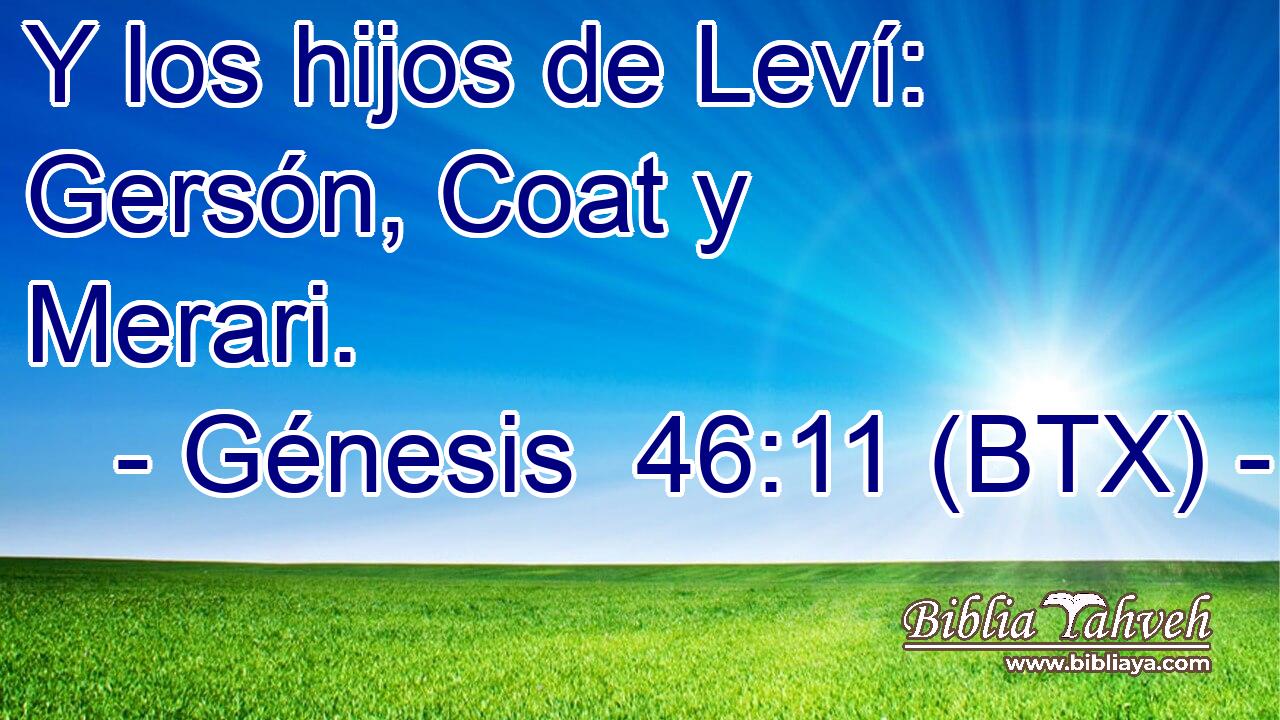 Y los hijos de Leví: Gersón, Coat y Merari.