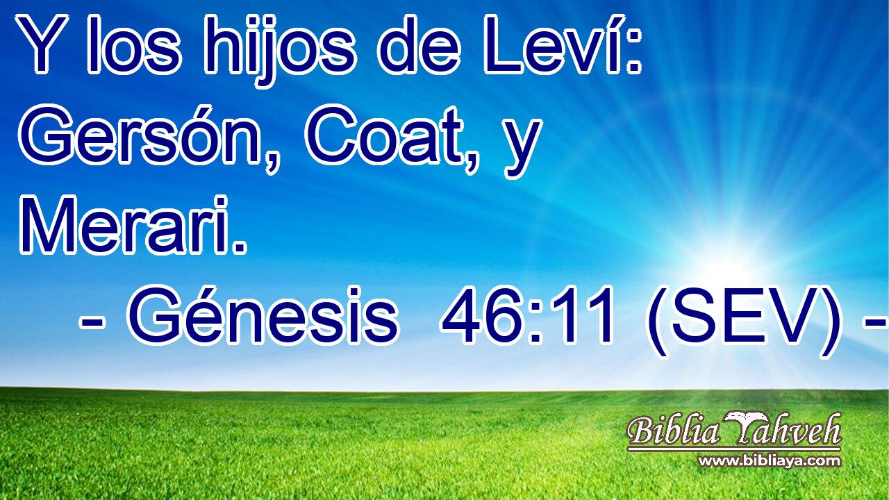 Y los hijos de Leví: Gersón, Coat, y Merari.