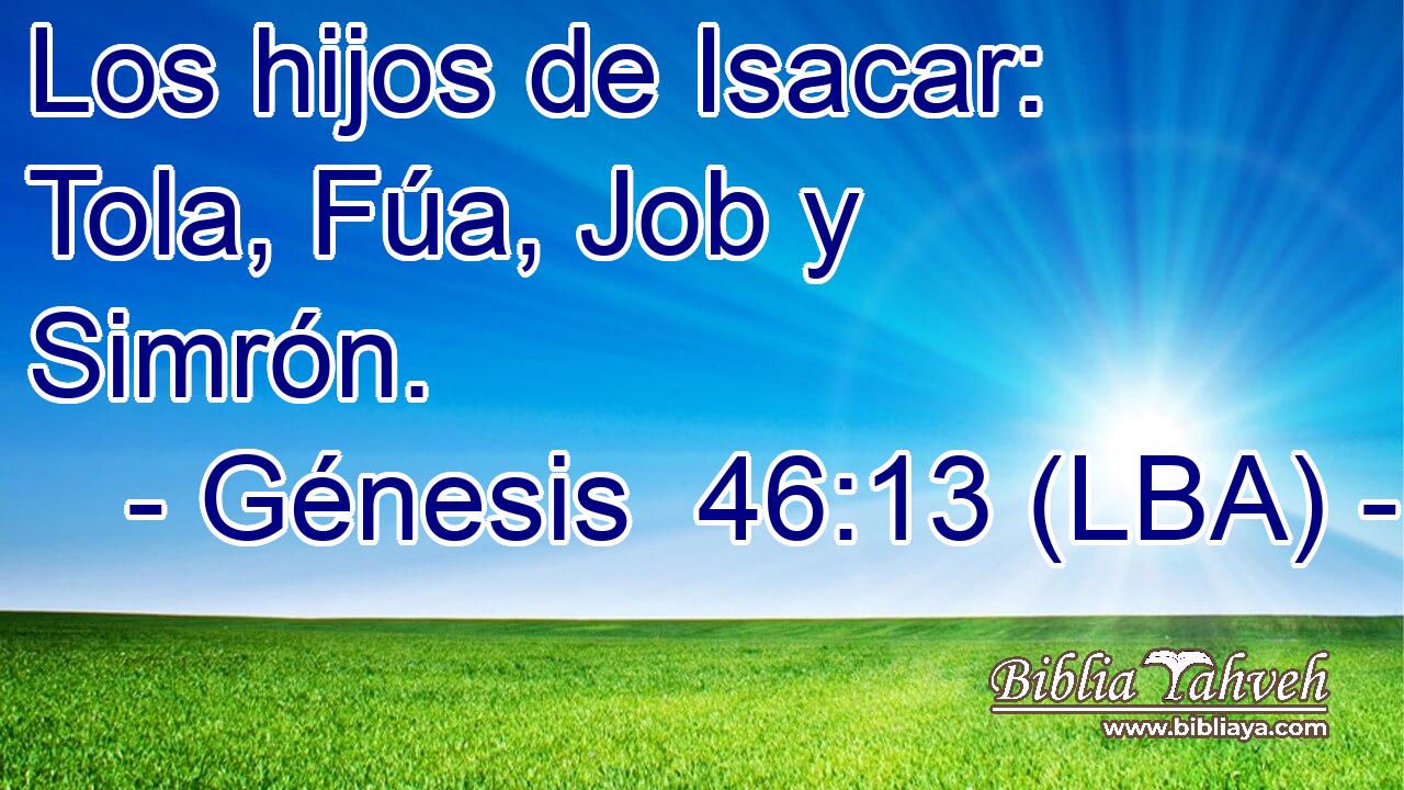 Los hijos de Isacar: Tola, Fúa, Job y Simrón.