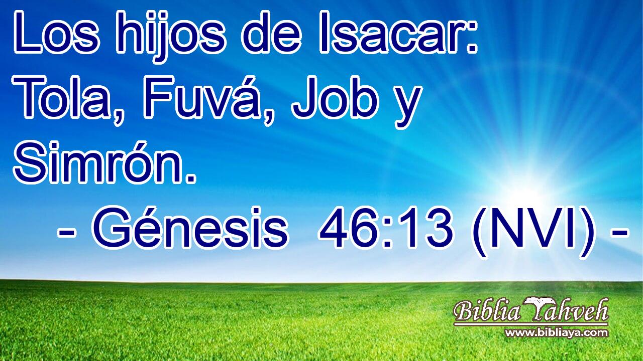  Los hijos de Isacar: Tola, Fuvá, Job y Simrón. 