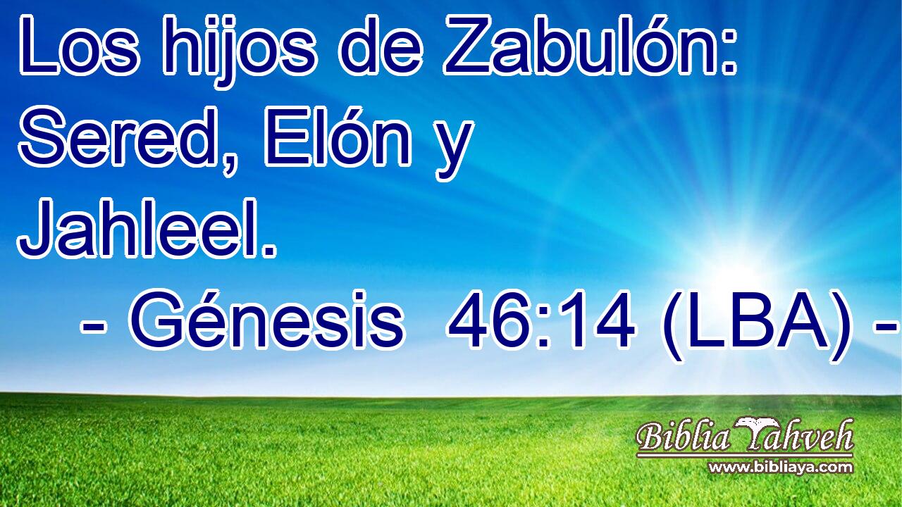 Los hijos de Zabulón: Sered, Elón y Jahleel.