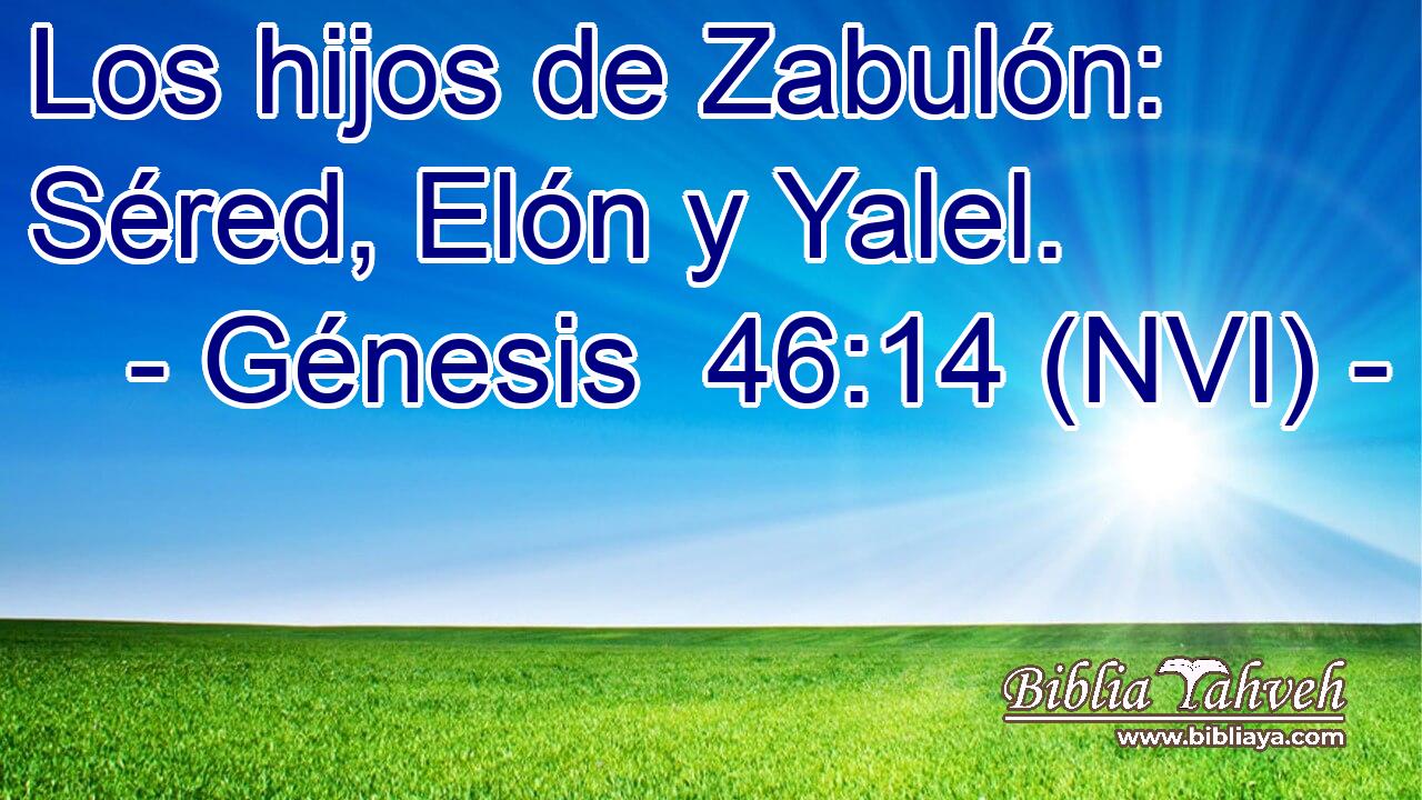  Los hijos de Zabulón: Séred, Elón y Yalel. 