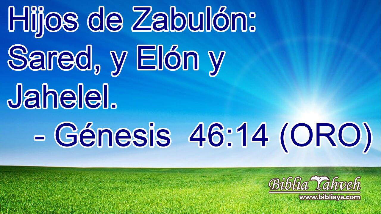  Hijos de Zabulón: Sared, y Elón y Jahelel. 