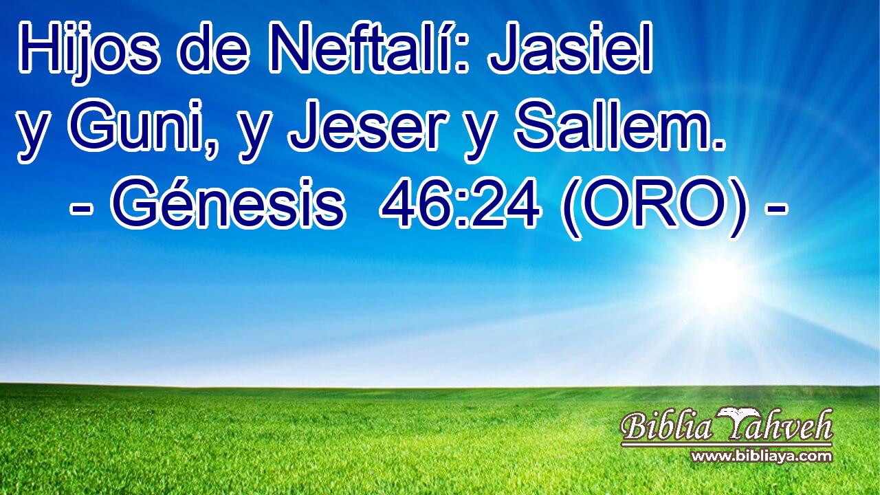  Hijos de Neftalí: Jasiel y Guni, y Jeser y Sallem. 