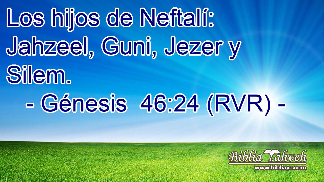 Los hijos de Neftalí: Jahzeel, Guni, Jezer y Silem.