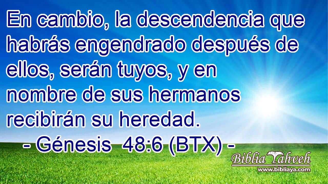 En cambio, la descendencia que habrás engendrado después de ellos, serán tuyos, y en nombre de sus hermanos recibirán su heredad.