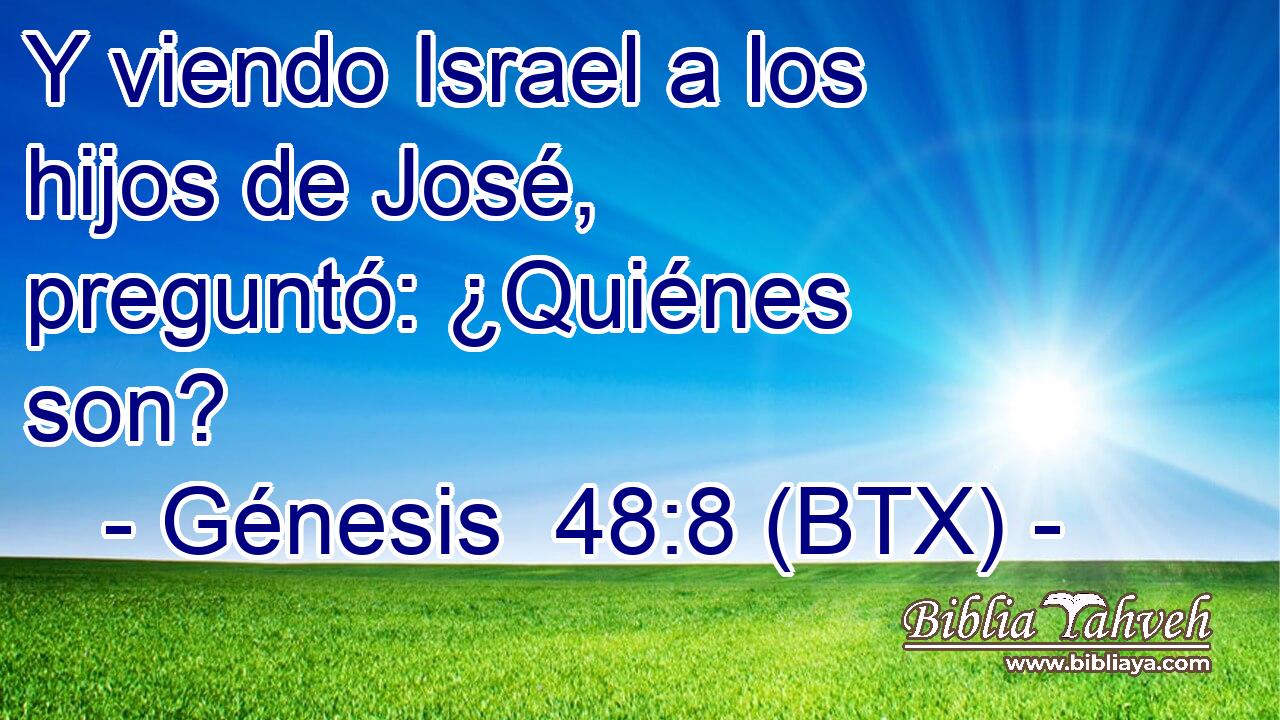 Y viendo Israel a los hijos de José, preguntó: ¿Quiénes son?