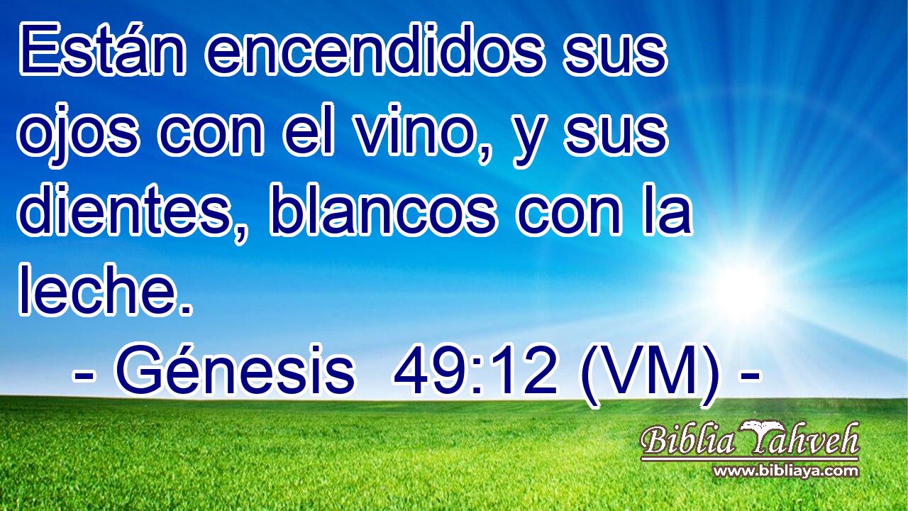  Están encendidos sus ojos con el vino, y sus dientes, blancos con la leche. 