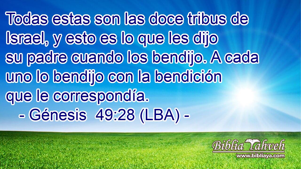 Todas estas son las doce tribus de Israel, y esto es lo que les dijo su padre cuando los bendijo. A cada uno lo bendijo con la bendición que le correspondía.
