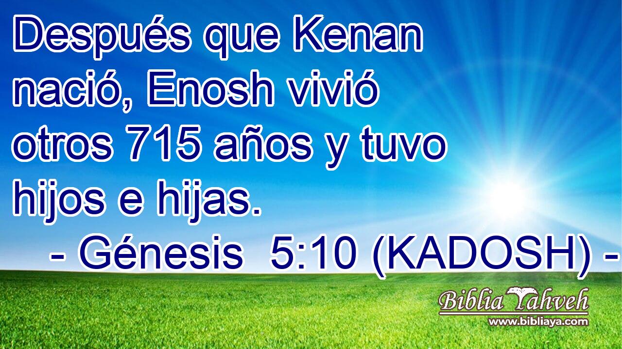  Después que Kenan nació, Enosh vivió otros 715 años y tuvo hijos e hijas. 