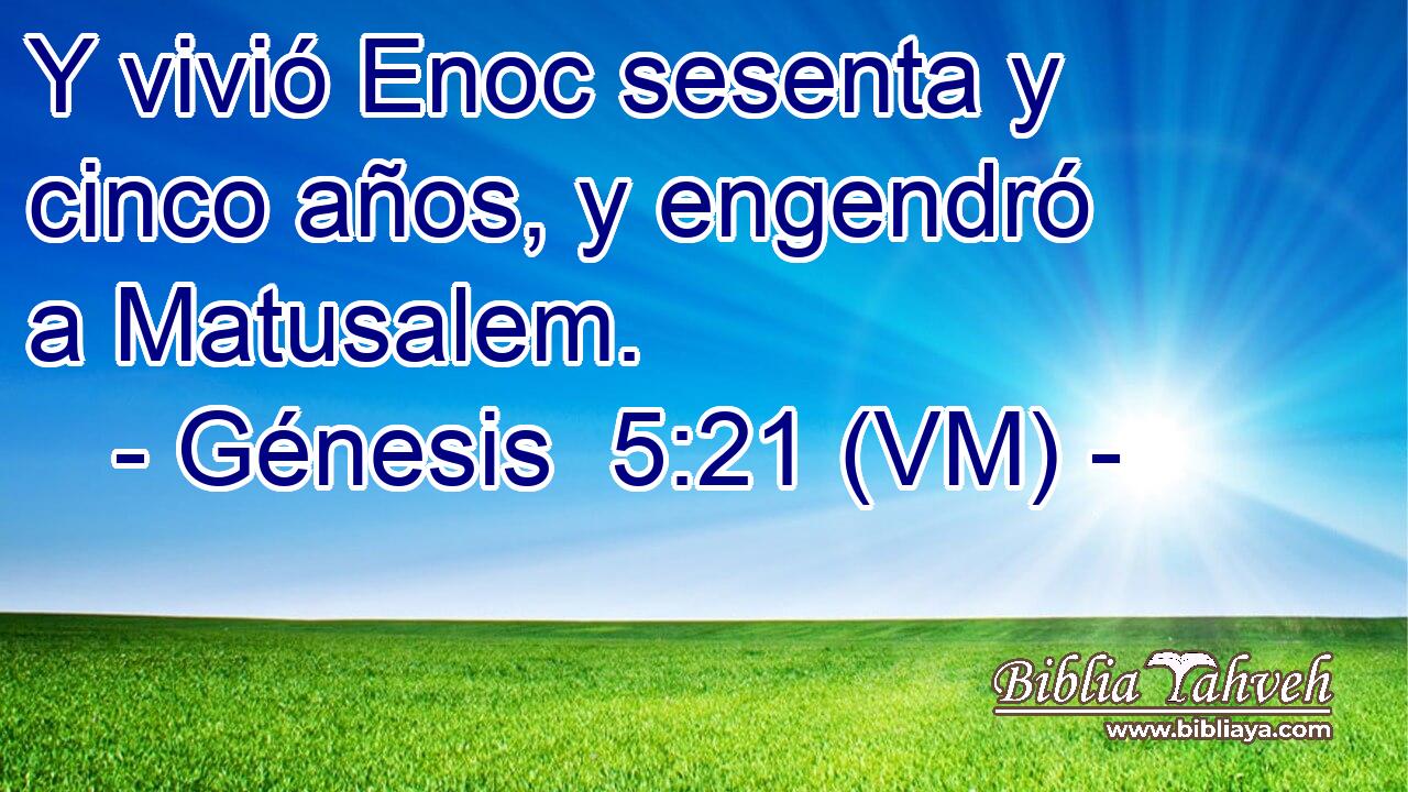  Y vivió Enoc sesenta y cinco años, y engendró a Matusalem. 