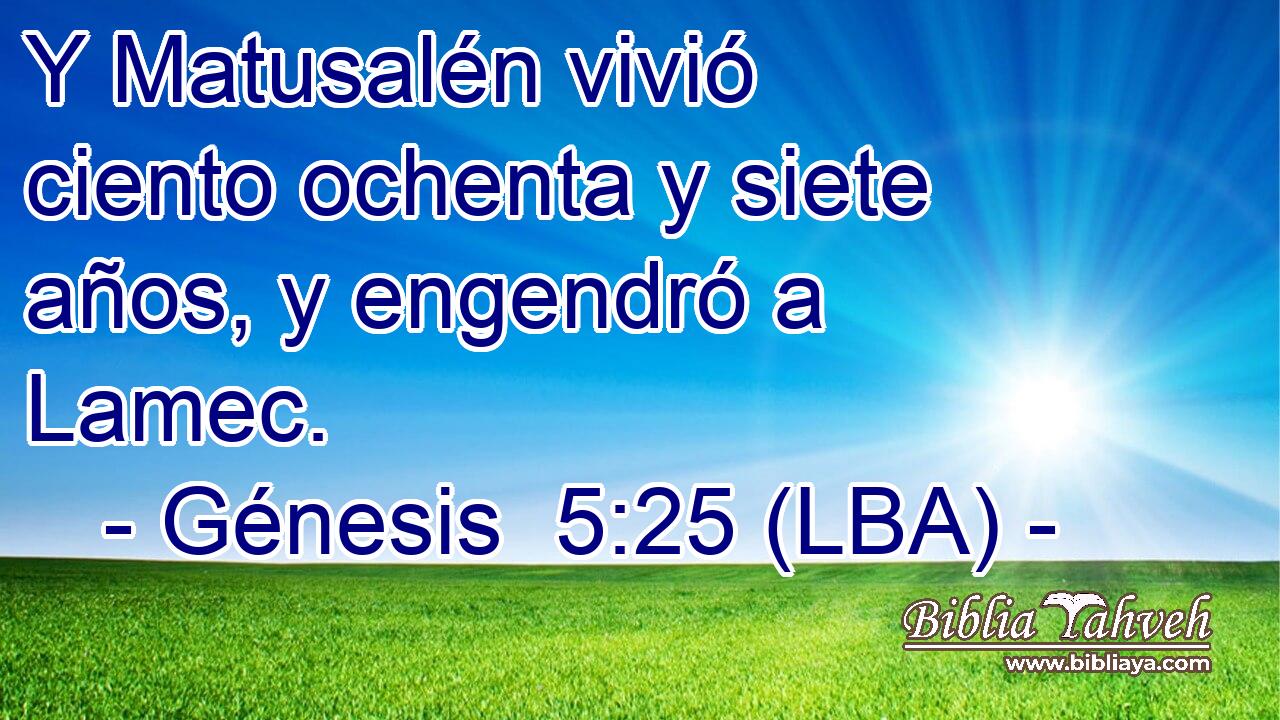 Y Matusalén vivió ciento ochenta y siete años, y engendró a Lamec.