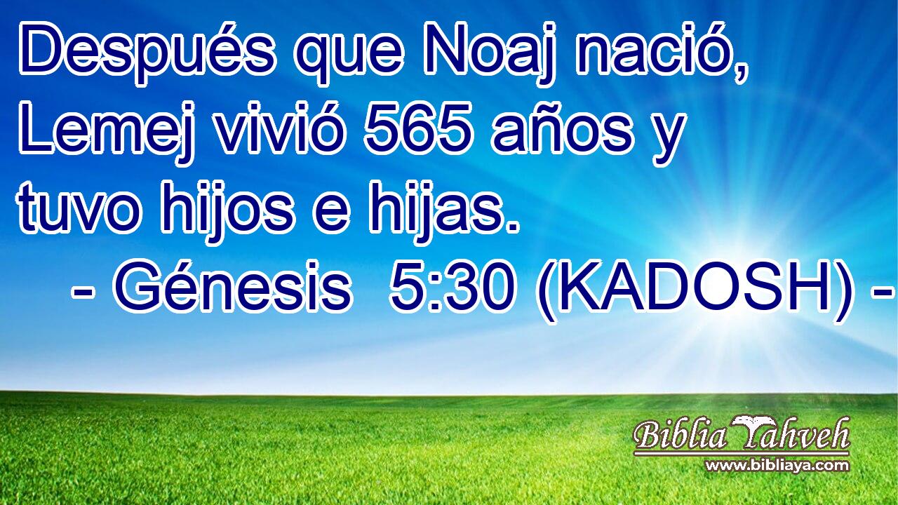  Después que Noaj nació, Lemej vivió 565 años y tuvo hijos e hijas. 