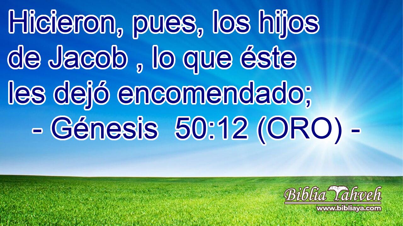  Hicieron, pues, los hijos de Jacob , lo que éste les dejó encomendado; 