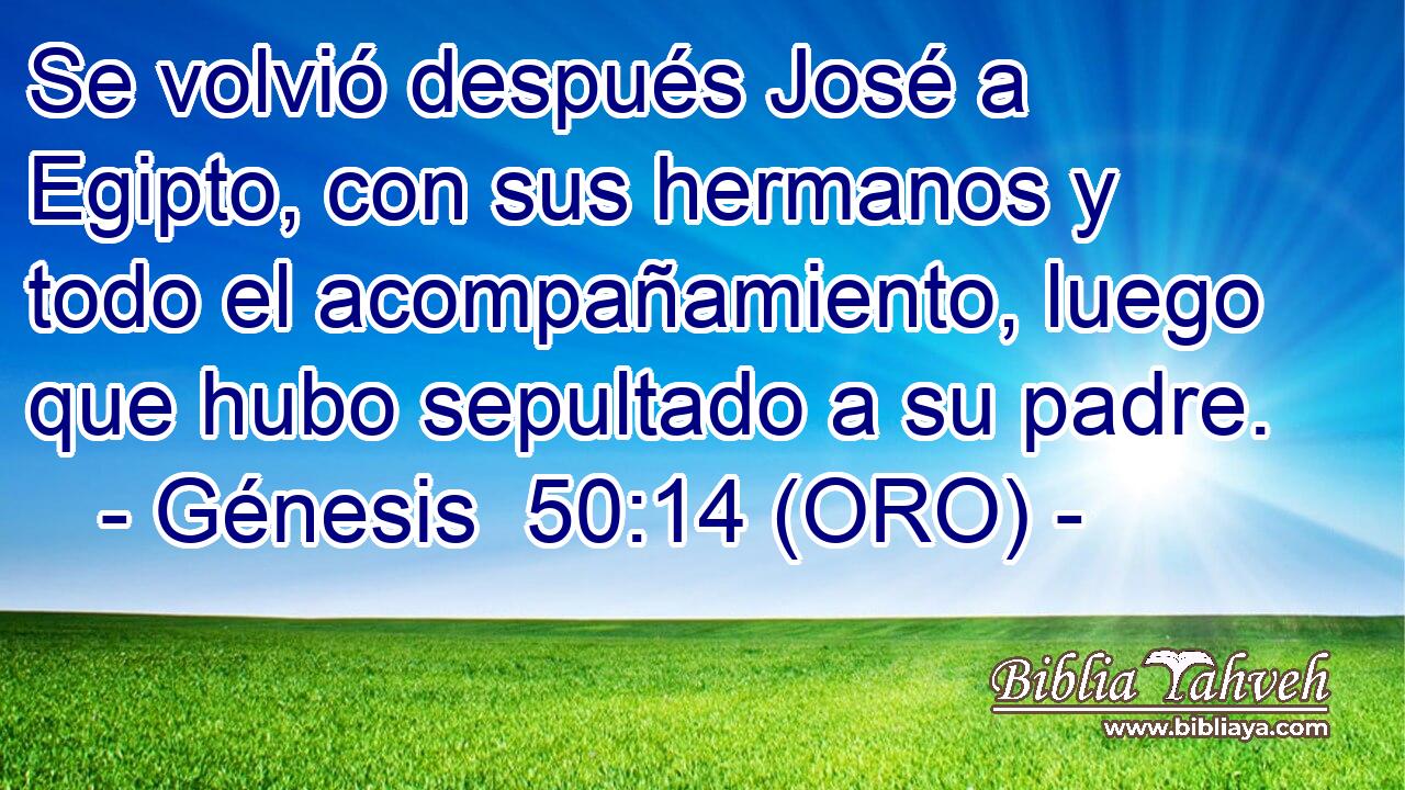  Se volvió después José a Egipto, con sus hermanos y todo el acompañamiento, luego que hubo sepultado a su padre. 