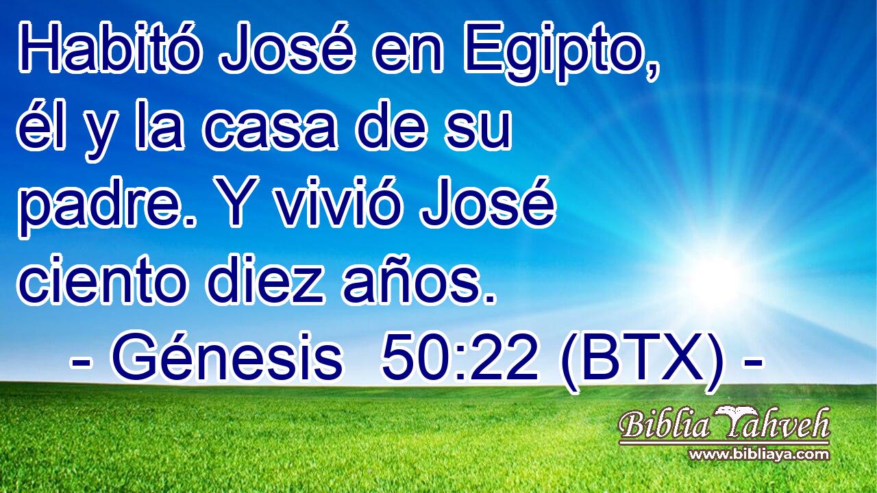 Habitó José en Egipto, él y la casa de su padre. Y vivió José ciento diez años.