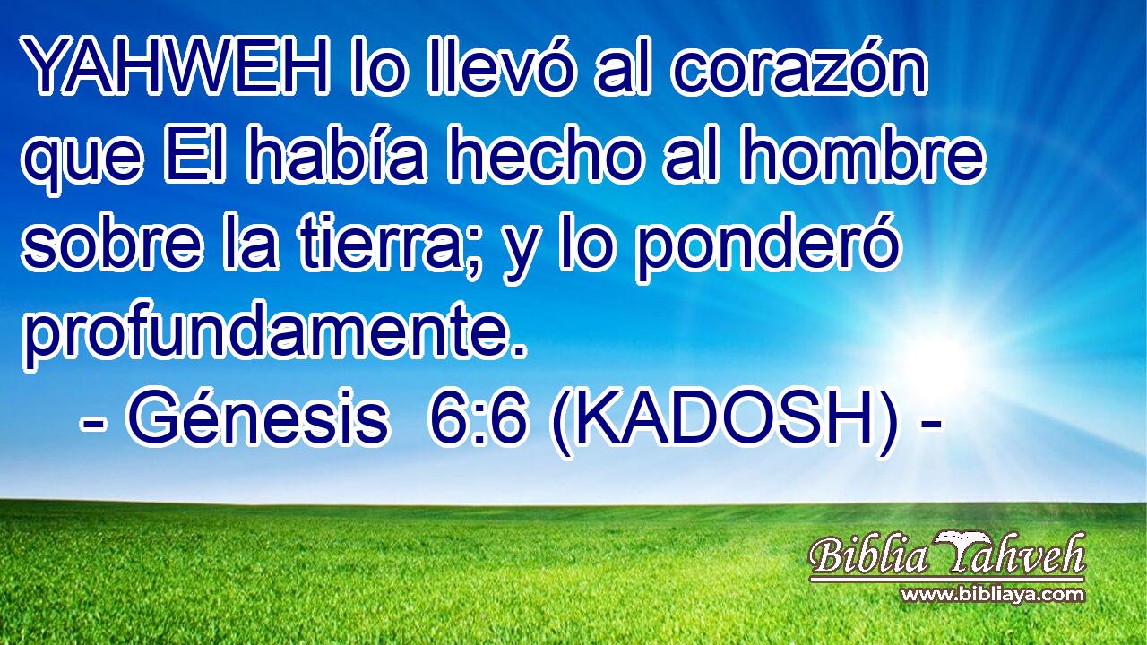  YAHWEH lo llevó al corazón que El había hecho al hombre sobre la tierra; y lo ponderó profundamente. 