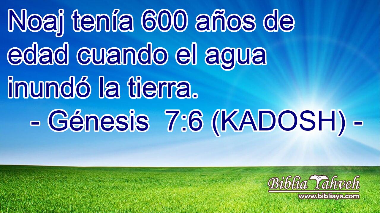  Noaj tenía 600 años de edad cuando el agua inundó la tierra. 