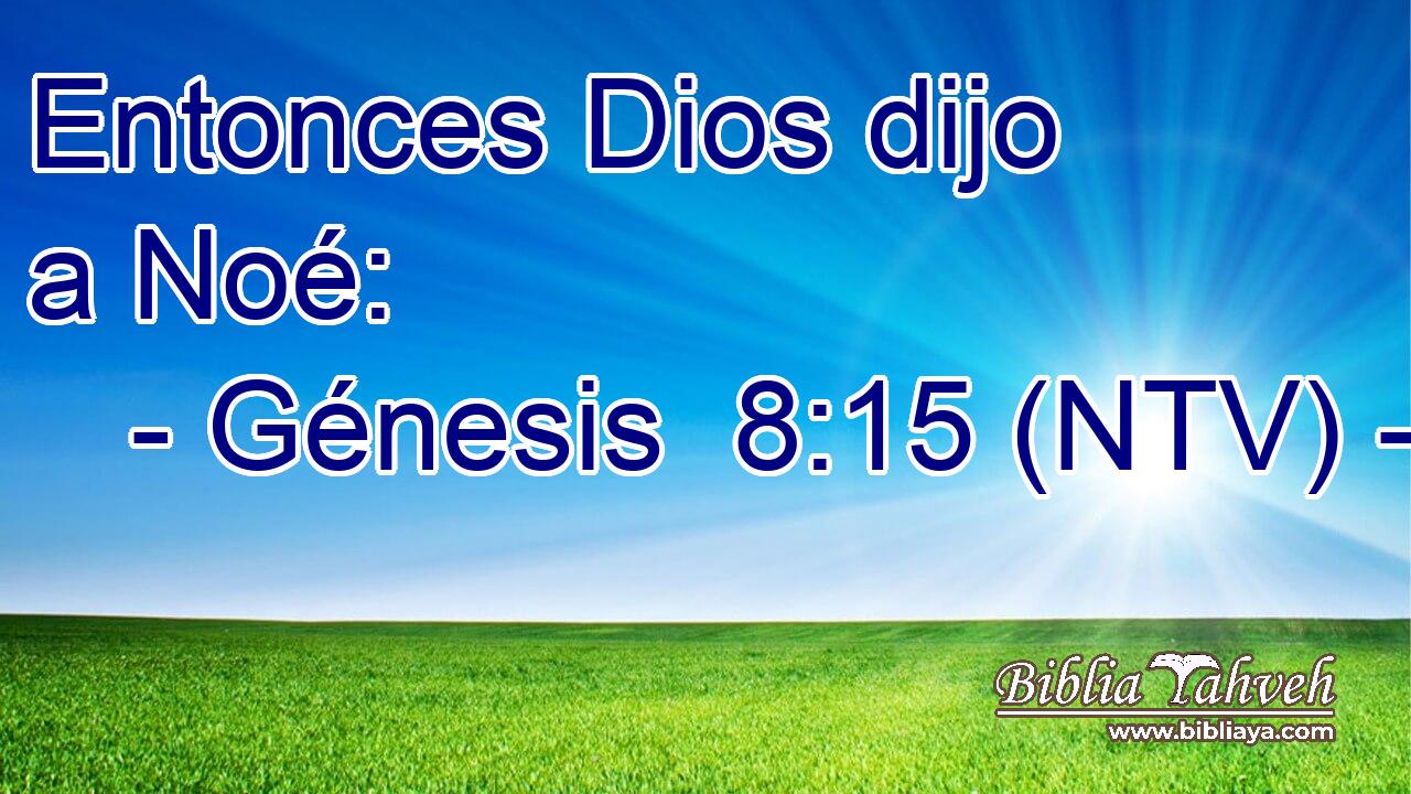 Entonces Dios dijo a Noé: