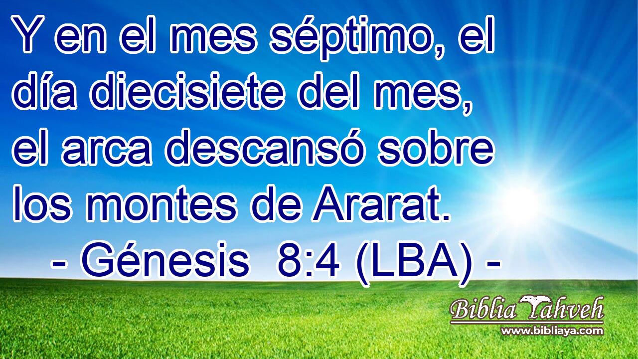 Y en el mes séptimo, el día diecisiete del mes, el arca descansó sobre los montes de Ararat.